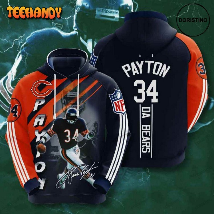 Chicago Bears Walter Payton Awesome Pullover 3D Hoodie