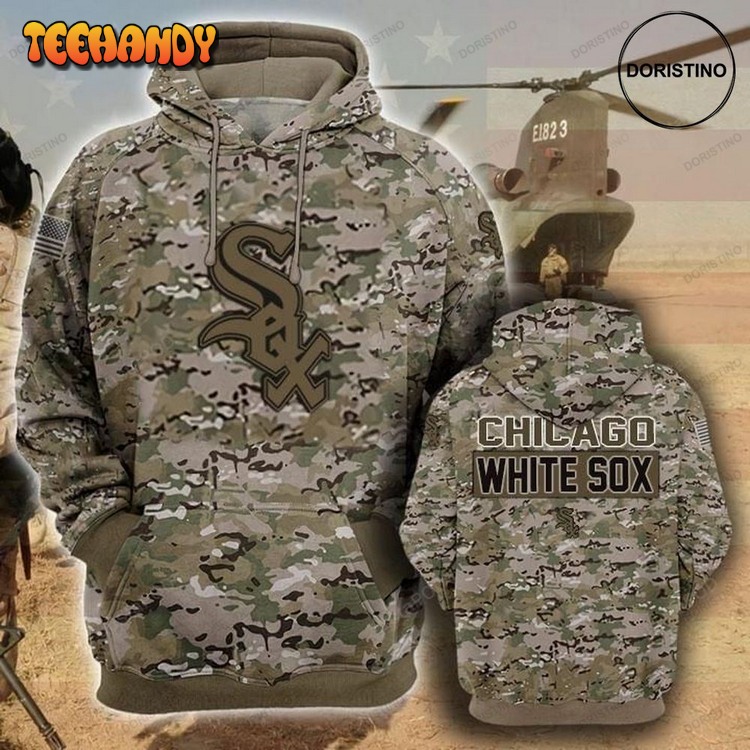 Chicago White Sox Camouflage Veteran Cotton Awesome Pullover 3D Hoodie