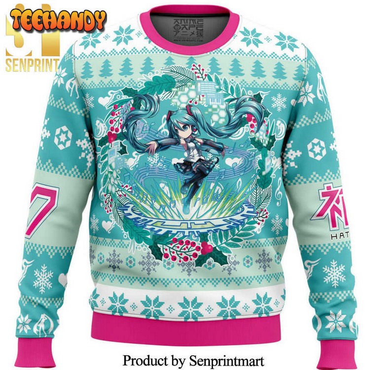 Christmas Symphony Hatsune Miku Knitted Ugly Xmas Sweater