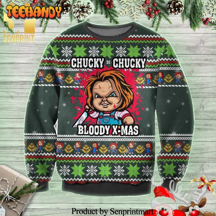 Chucky Child’s Play Bloody Horror Xmas Knitted Ugly Xmas Sweater