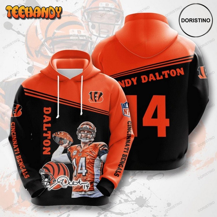 Cincinnati Bengals Andy Dalton 14 Pullover 3D Hoodie