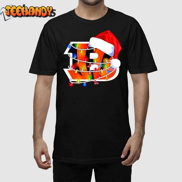 Cincinnati Bengals Santa Hat Christmas Lights Sweatshirt