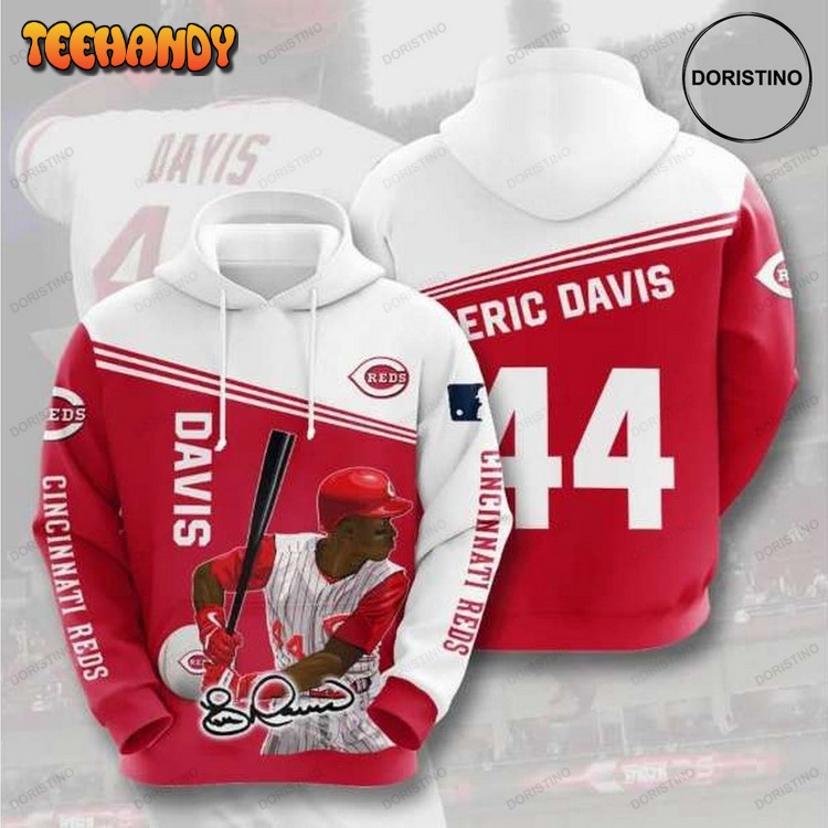 Cincinnati Reds Eric Davis 44 Pullover 3D Hoodie