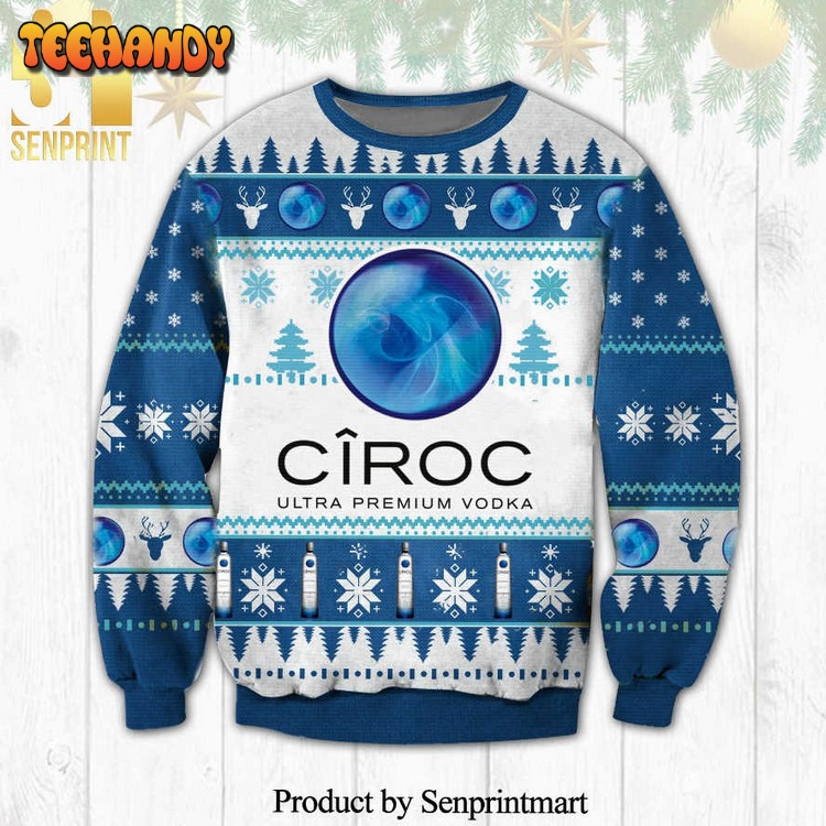 Ciroc Ultra Premium Vodka Logo Snowflake Knitted Ugly Xmas Sweater