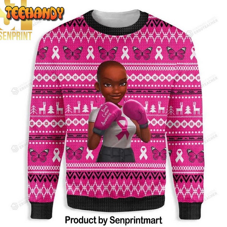 CITYBARKS Black Girl Breast Cancer Awareness Ugly Xmas Sweater