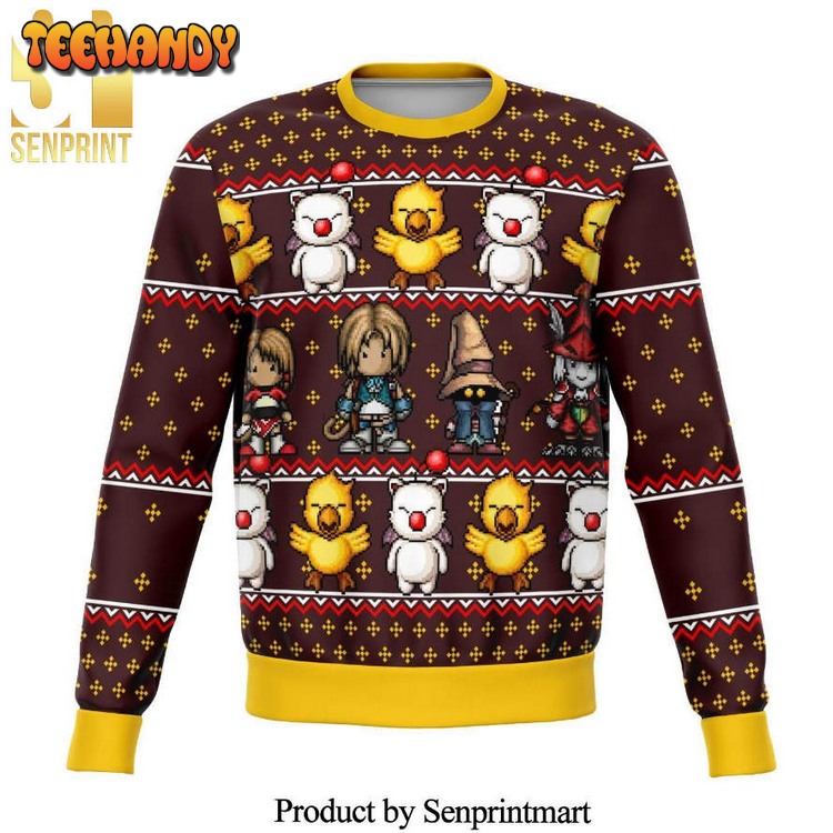 Classic 8Bit Final Fantasy Knitted Ugly Xmas Sweater