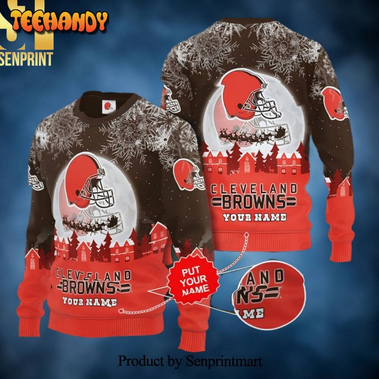 Cleveland Browns Custom Name Ugly Xmas Sweater