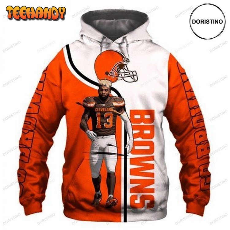 Cleveland Browns Nfl 13 Odell Beckham Jr All Over Print Pullover 3D Hoodie