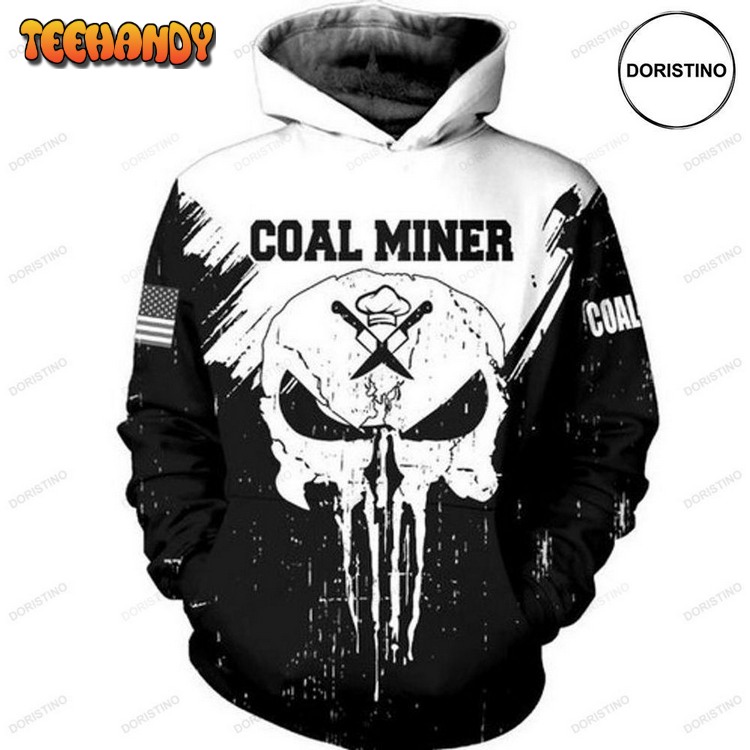 Coal Miner Skull Full Ing Custom Awesome Pullover 3D Hoodie