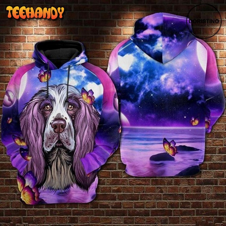 Cocker Spaniel Night Purple Limited Edition Pullover 3D Hoodie