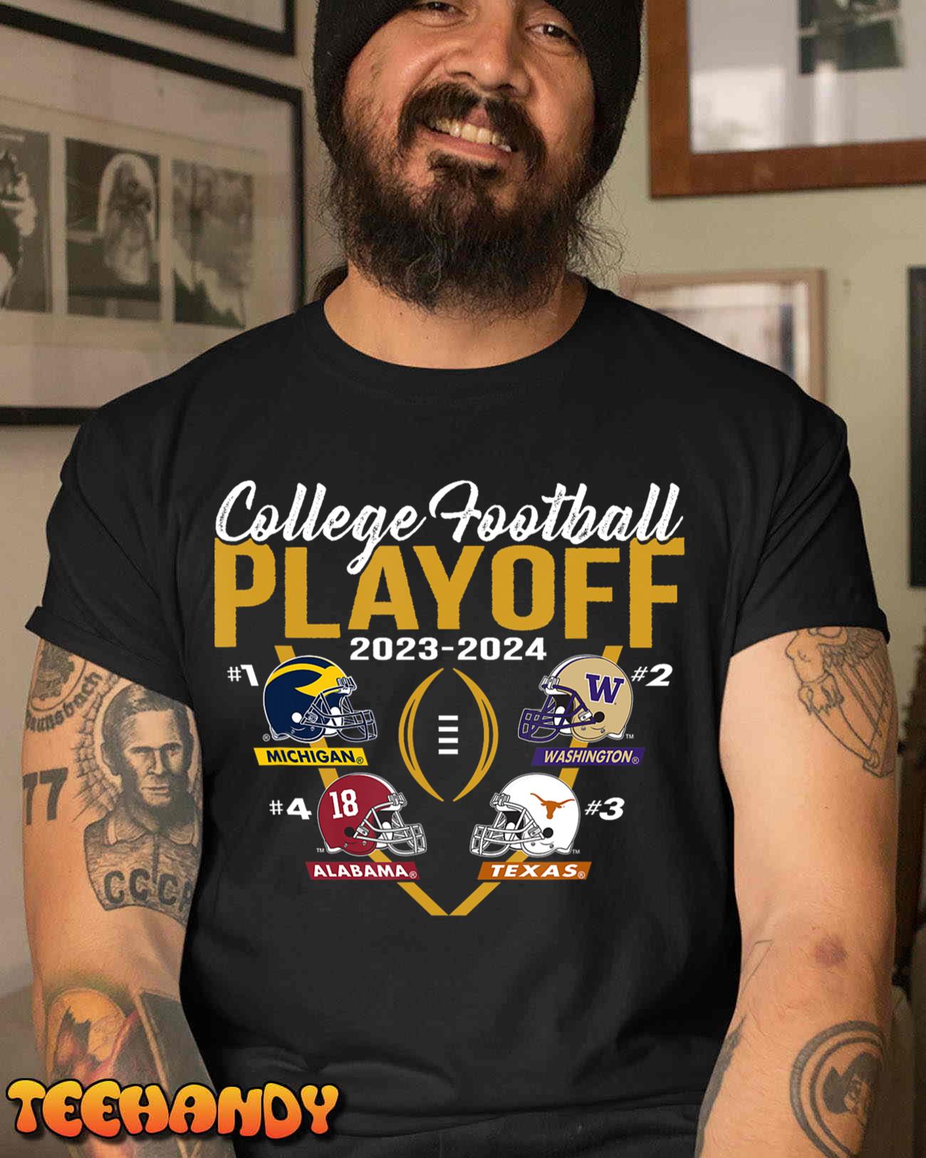 College Football Playoffs 2023-2024 CFP 4-Team Helmets T-Shirt