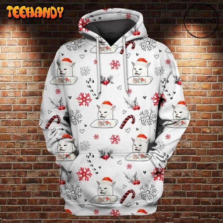 Confused Cat Meme Christmas Awesome Pullover 3D Hoodie