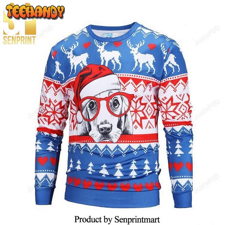 Cool Christmas Pet Dog Striped Pattern Knitted Ugly Xmas Sweater