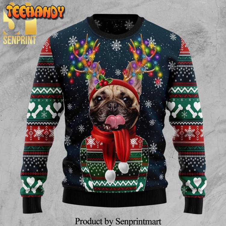 Cool French Bulldog Knitted Ugly Xmas Sweater