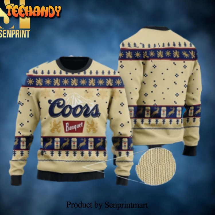 Coors Banquet 3D Printed Ugly Xmas Sweater