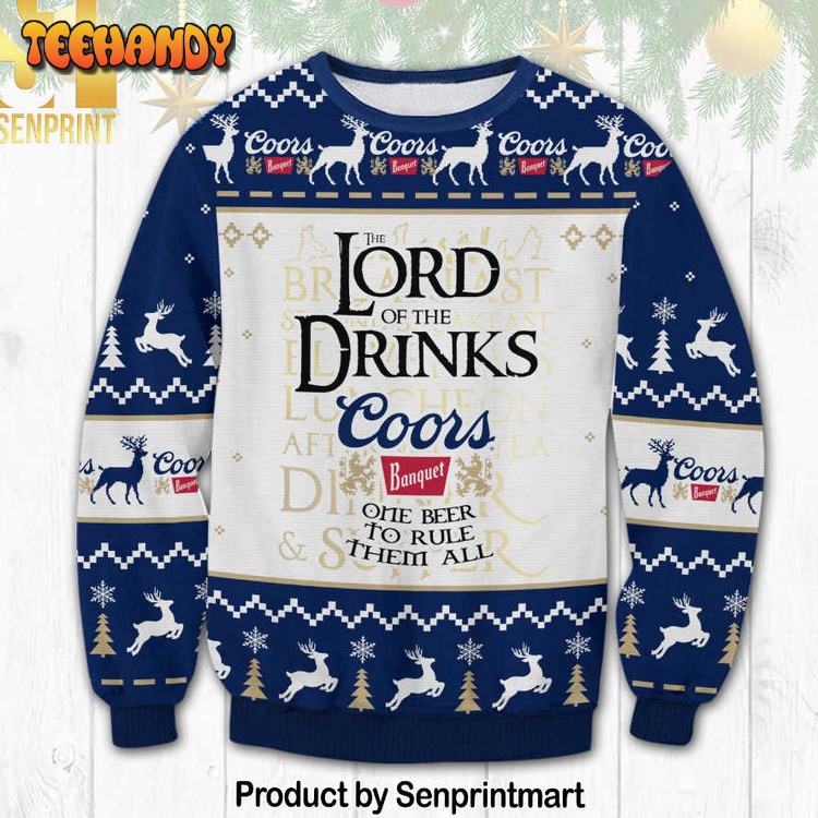 Coors Banquet Lord Of The Rings 3D Printed Ugly Xmas Sweater