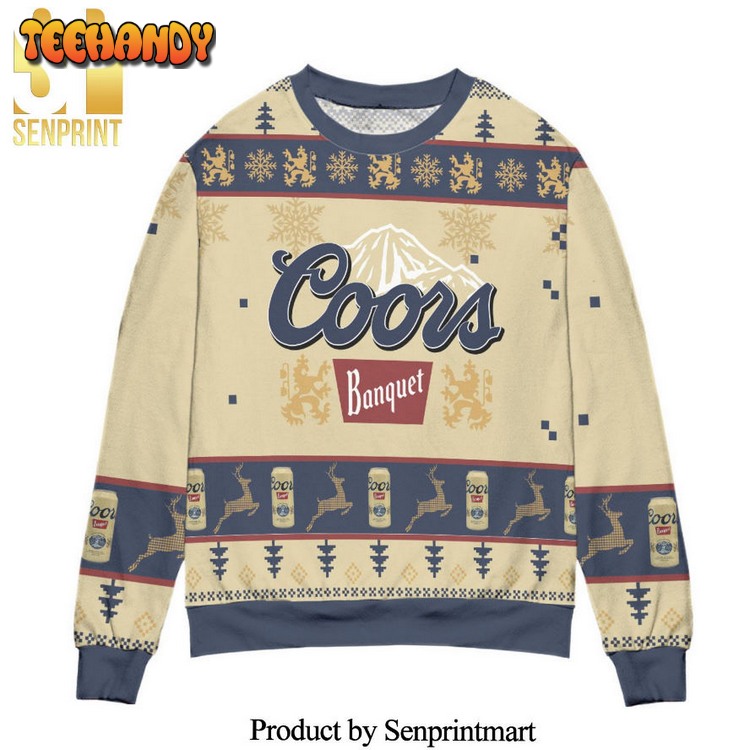 Coors Banquet Snowflake Christmas Pattern Ugly Xmas Sweater