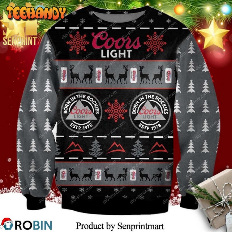 Coors Light Beer Logo Knitted Ugly Xmas Sweater