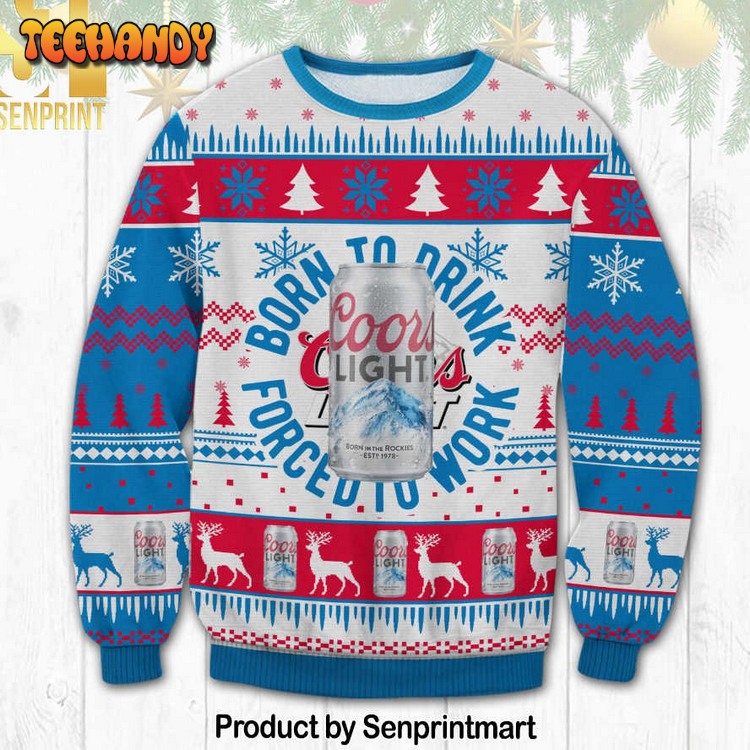 Coors Light Born To Drink For Christmas Gifts Ugly Xmas Sweater