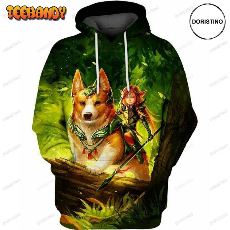 Corgi And Fairy Awesome Pullover 3D Hoodie