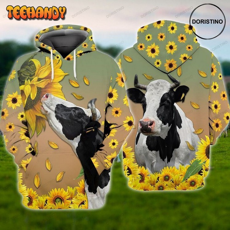 Cow And Sunflower Limited Edition Pullover 3D Hoodie