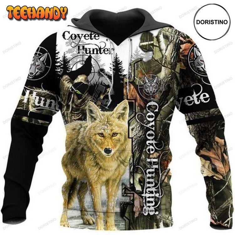 Coyote Hunting Wolf Ed Custom All Over Print Pullover 3D Hoodie