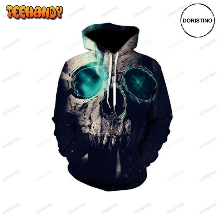 Creative Colorful Scary Skull Halloween All Over Print Pullover 3D Hoodie