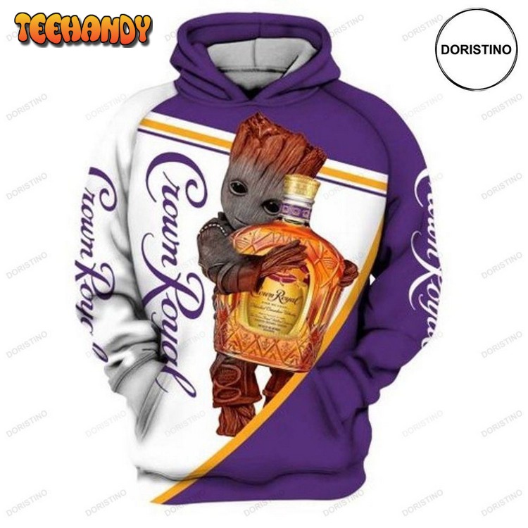 Crown Royal Groot Whisky Ed Custom All Over Print Pullover 3D Hoodie