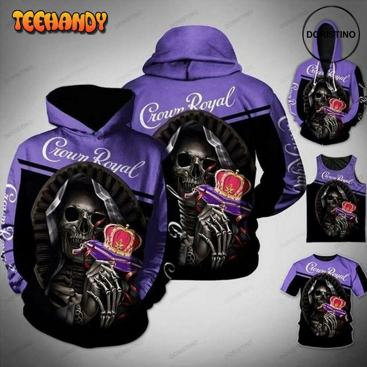 Crown Royal Skull X Iron Maiden Rock Band Music Pullover 3D Hoodie