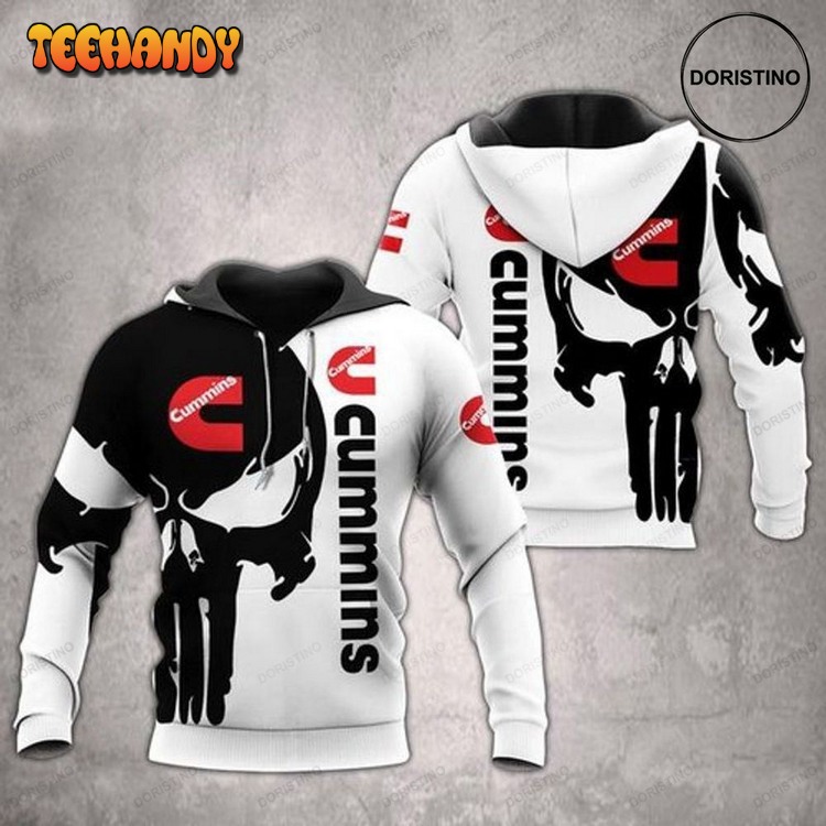 Cummins Punisher Skull Black White Ed Custom Pullover 3D Hoodie