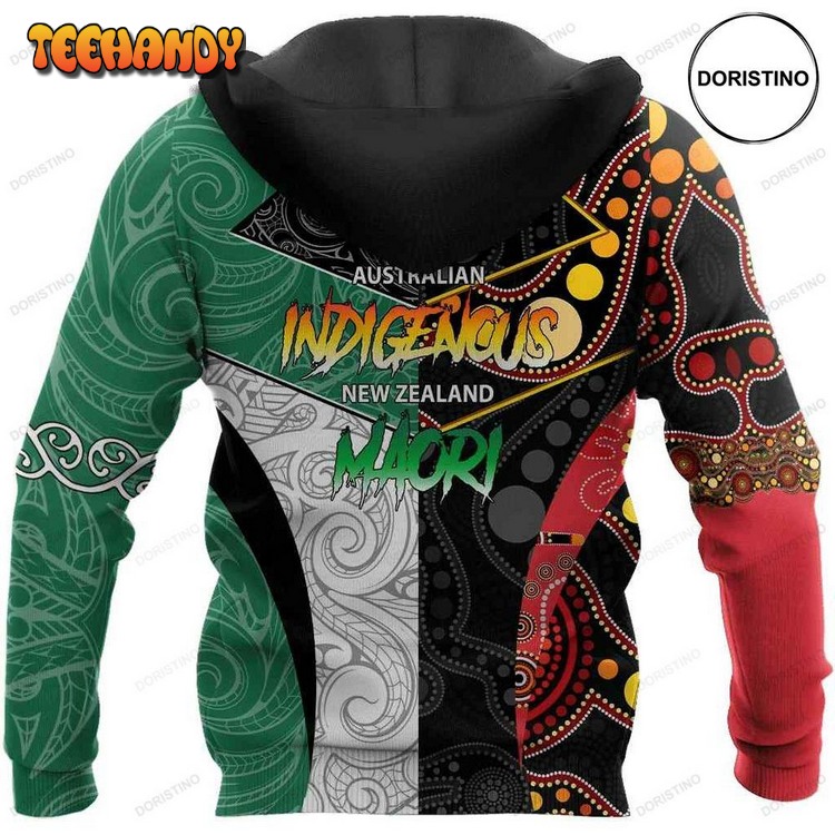 Custom Name Australia Indigenous And New Zealand Maori Pullover 3D Hoodie