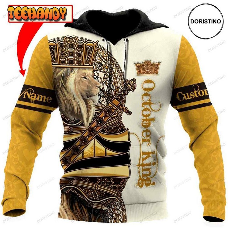 Custom Name Birth Month King Awesome Pullover 3D Hoodie