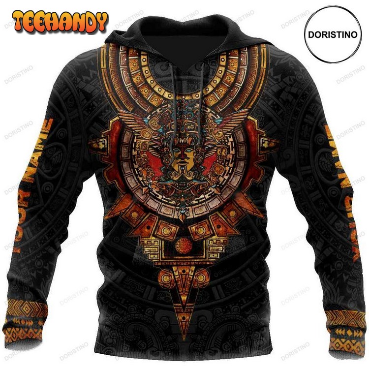 Customize Mexico Aztec Sun Stone Pullover 3D Hoodie