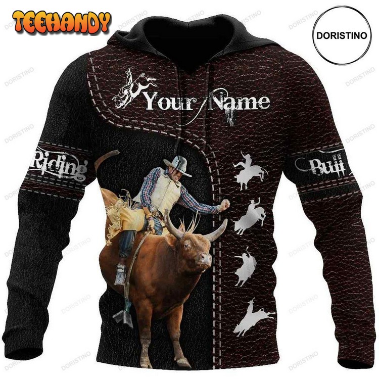 Customize Name Bull Riding Pullover 3D Hoodie