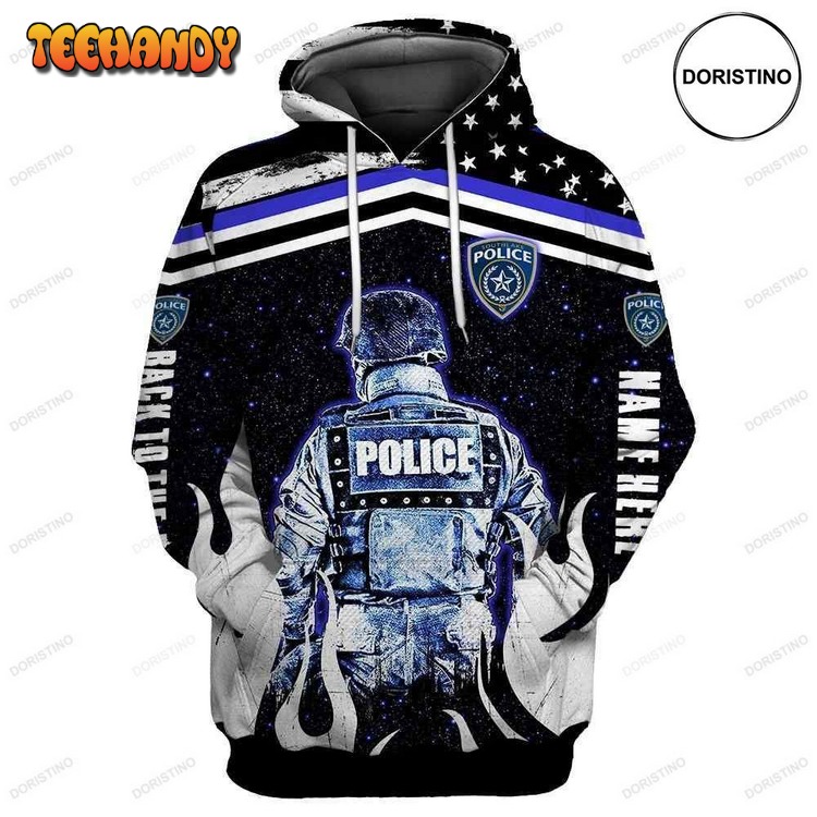 Customize Name Police Awesome Pullover 3D Hoodie