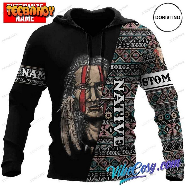 Customized Name Native American Awesome Pullover 3D Hoodie