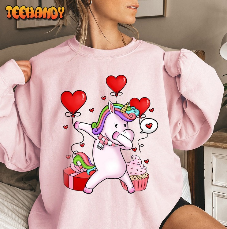 Cute Unicorn Sweatshirt, Unicorn Valentine’s Day Shirt