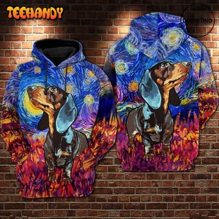 Dachshund Collage Art Ed Custom Pullover 3D Hoodie