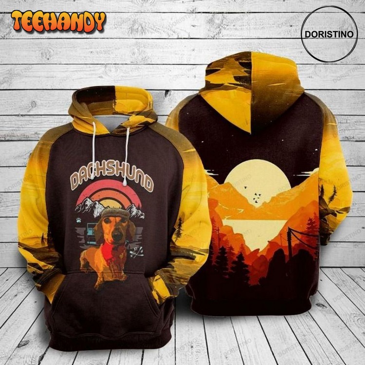 Dachshund Dog All Over Print Pullover 3D Hoodie