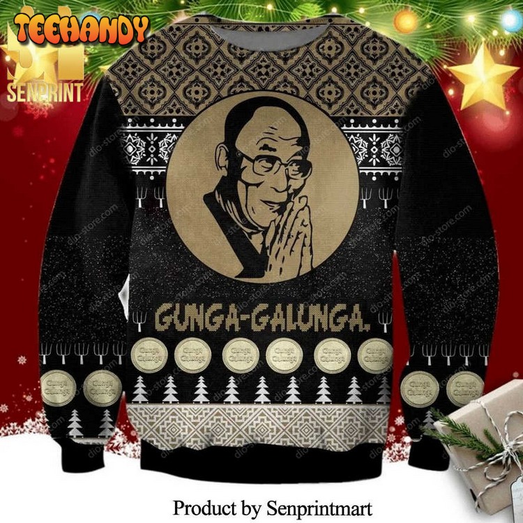 Dalai Lama Gunga Galunga Knitted Ugly Xmas Sweater