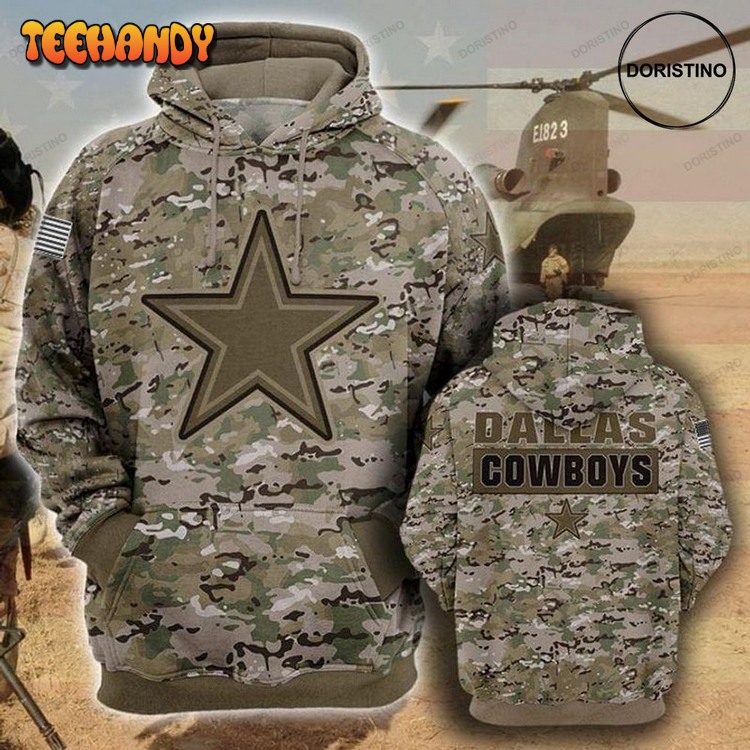 Dallas Cowboys Camouflage Pattern All Over Print Pullover 3D Hoodie