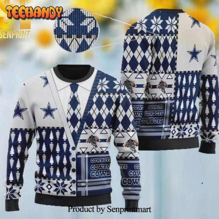 Dallas Cowboys NFL American Football Team Cardigan Style Ugly Xmas Sweater