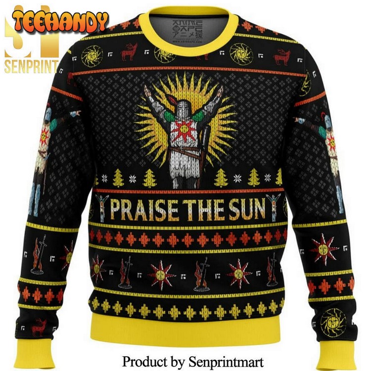 Dark Souls Praise The Sun Knitted Ugly Xmas Sweater