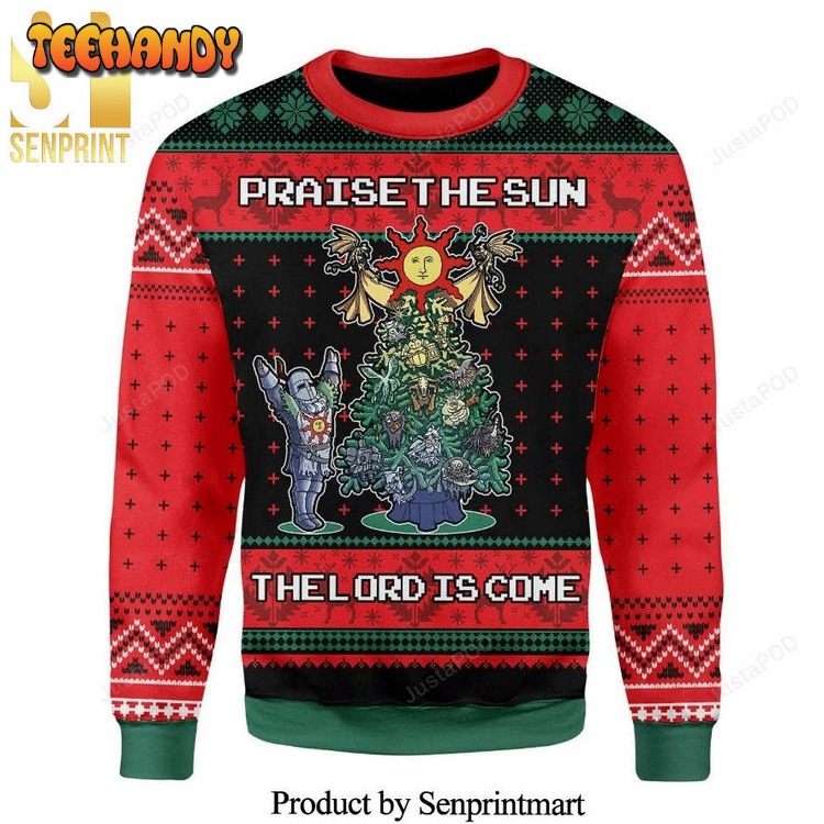 Dark Souls Praise The Sun The Lord Is Come Knitted Ugly Xmas Sweater