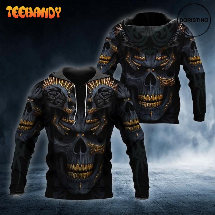 Dark War Skull All Over Print Pullover 3D Hoodie