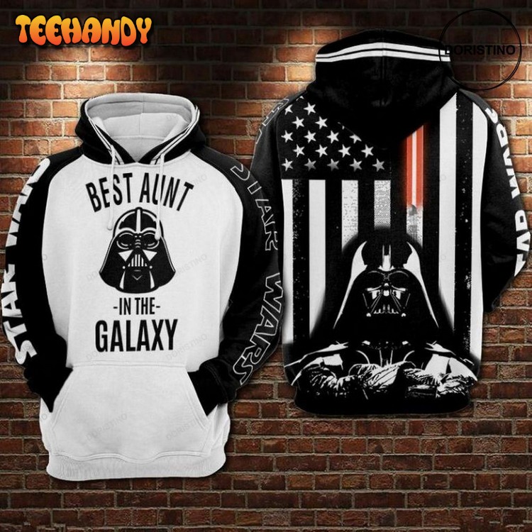 Darth Vader Best Aunt In The Galaxy American Flag Pullover 3D Hoodie