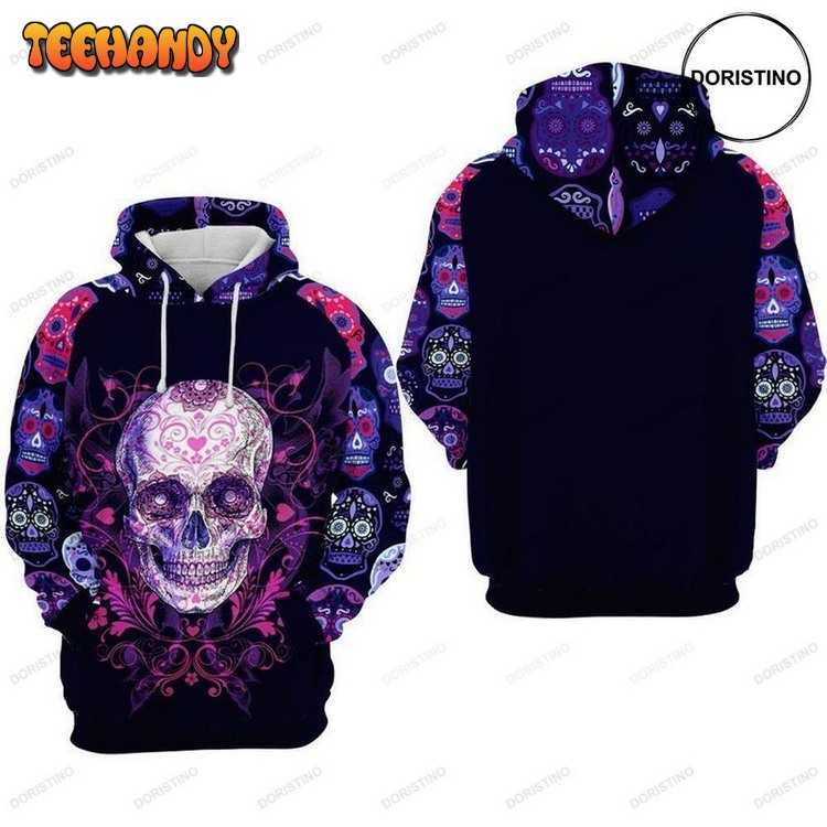 Day Of The Dead Pattern Theme All Over Print Pullover 3D Hoodie