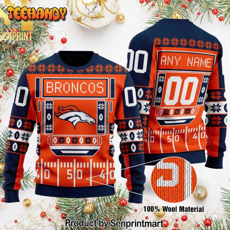 Denver Broncos NFL Knitting Pattern 3D Print Ugly Xmas Sweater