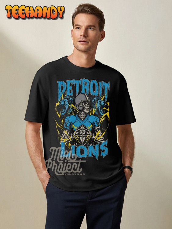 Detroit Football Lions Bootleg 90s Vintage Graphic Shirt