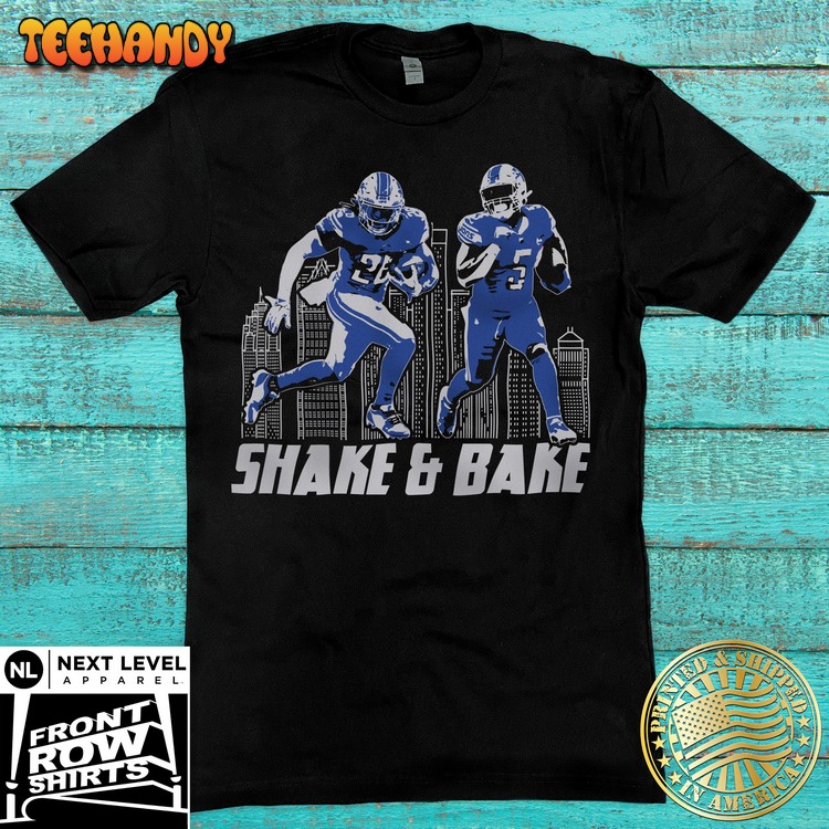 Detroit Lions Jahmyr Gibbs David Montgomery Shake & Bake T-Shirt
